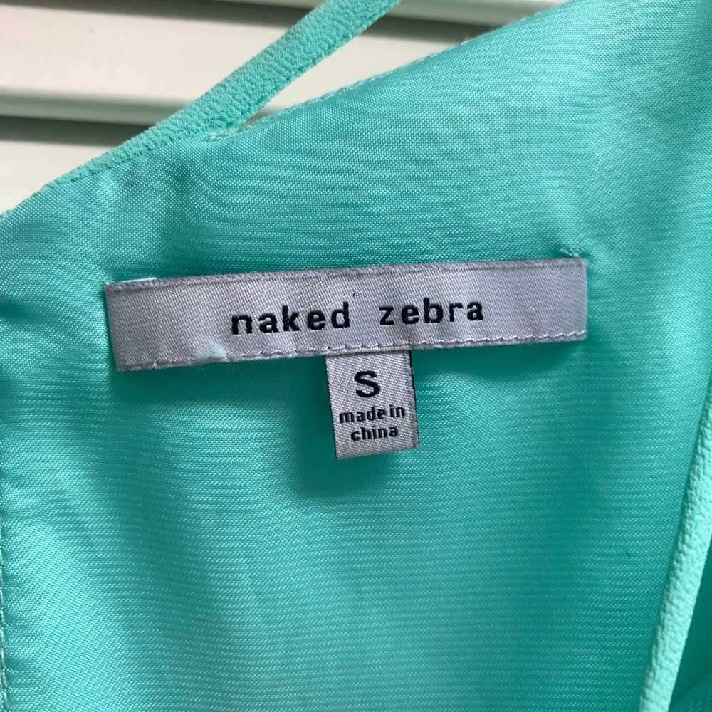 Naked Zebra Teal Spaghetti Strap Dress - Picture 3 of 6